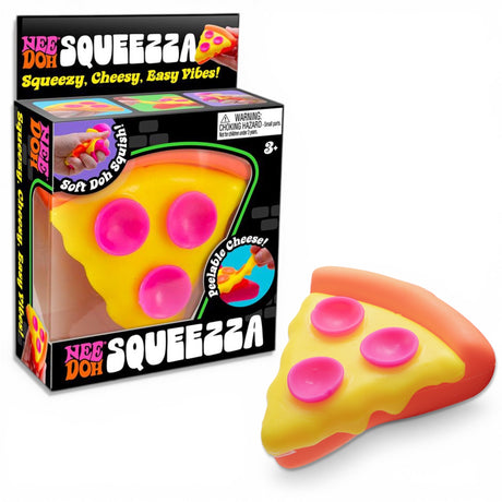 needoh squeeza pizza squishy sensory stress toy peelable cheese fidget
