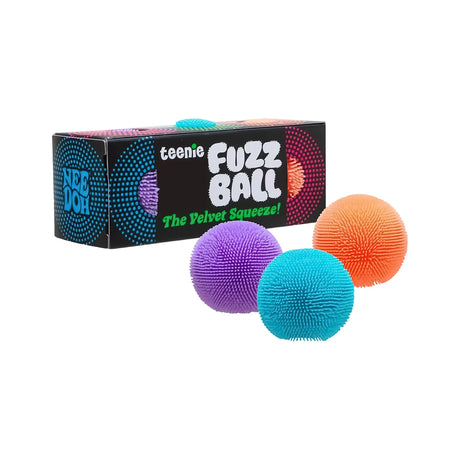 nee doh teenie fuzz ball sensory toy 3 pack spiky squishy stress balls
