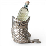 fish shaped bottle holder nickel aluminum wine holder coastal bar decor
