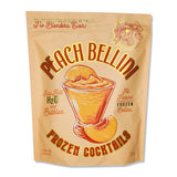 Frozen Peach Bellini cocktail mix pouch by Noble Mick’s, all natural frozen cocktail mix that makes 8 servings—just add prosecco and water.