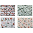 Set of 3 recycled wrapping paper sheets with North Pole holiday prints