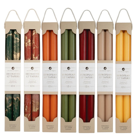 Colorful European taper candles