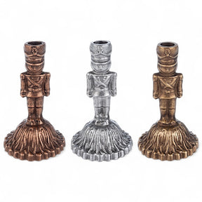 Cast iron nutcracker taper candle holder in vintage finish