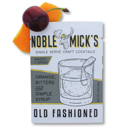 Old Fashioned cocktail mix single serve bourbon drink mixer by Noble Mick’s