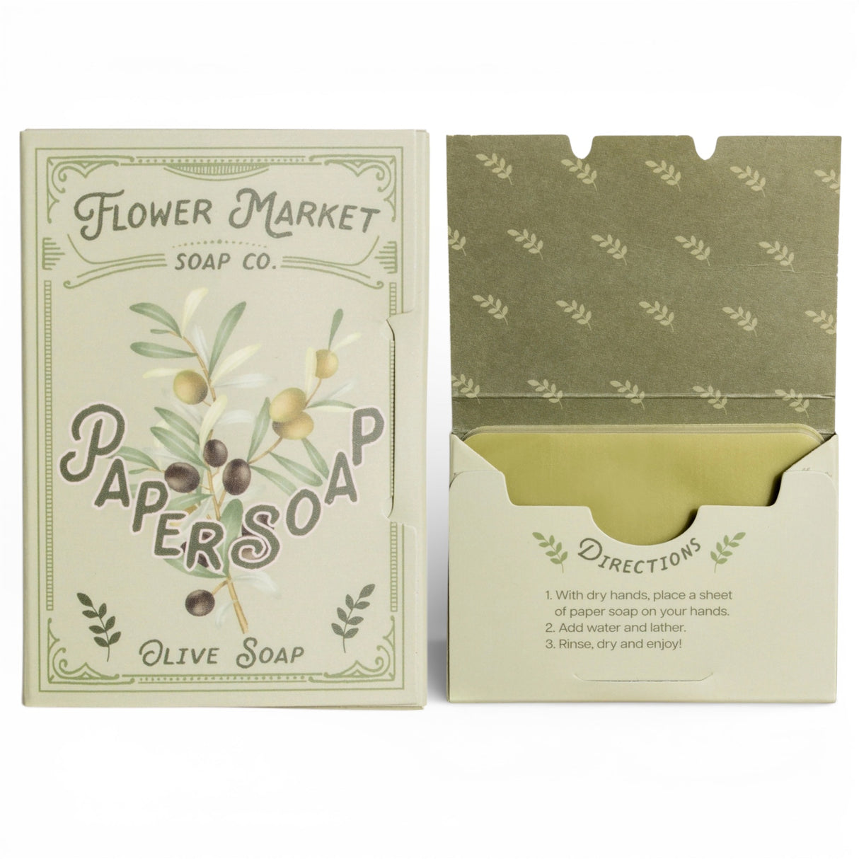 olive scented paper soap sheets travel handwashing leaves portable hand soap booklet