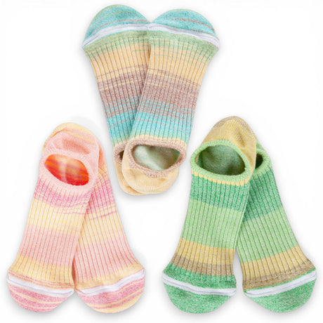 women’s ombre low cut socks lightweight striped ankle socks by World's Softest