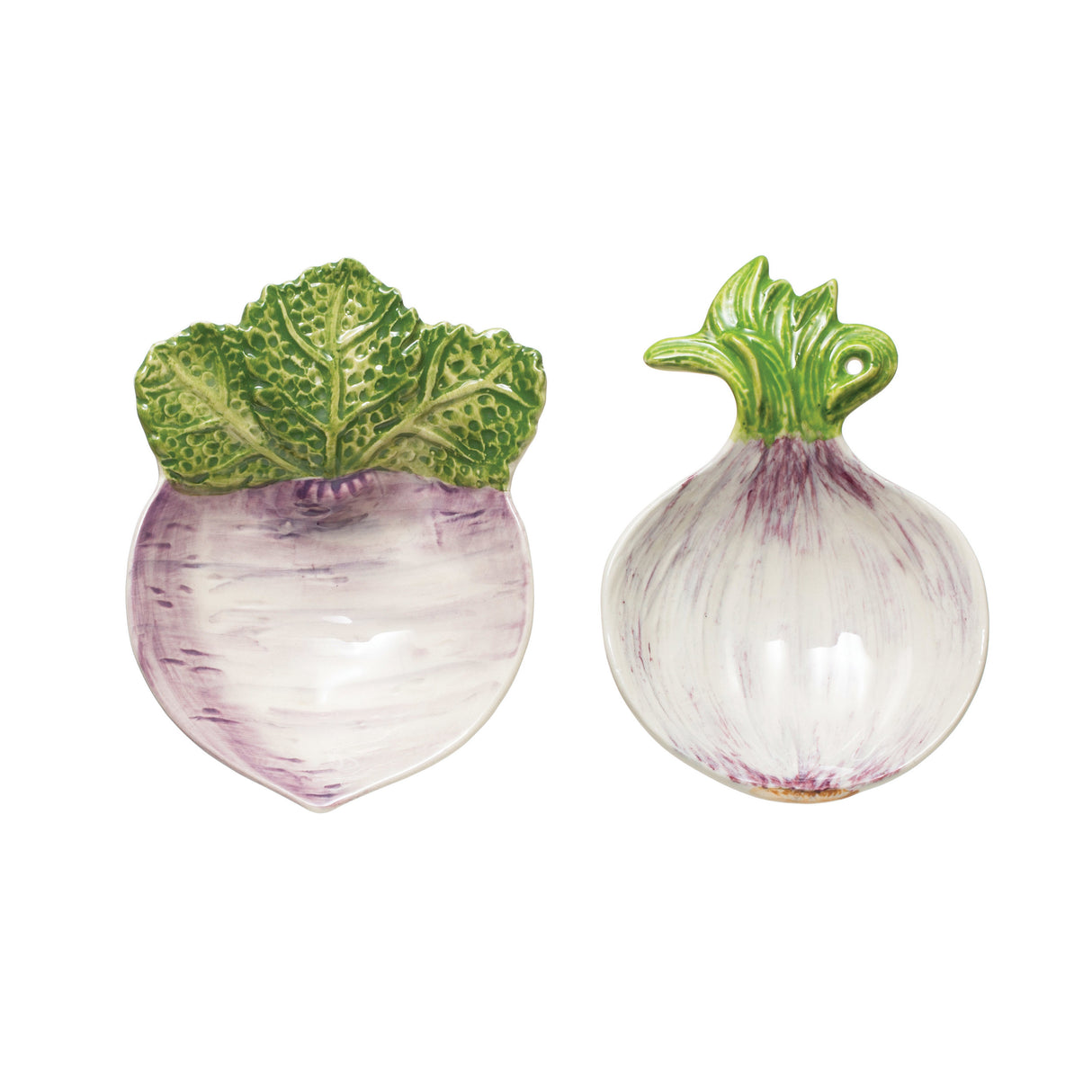 onion and turnip vegetable ceramic dishes by Creative Co-Op