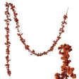 Orange flocked foam ball garland for fall mantel and autumn home decor