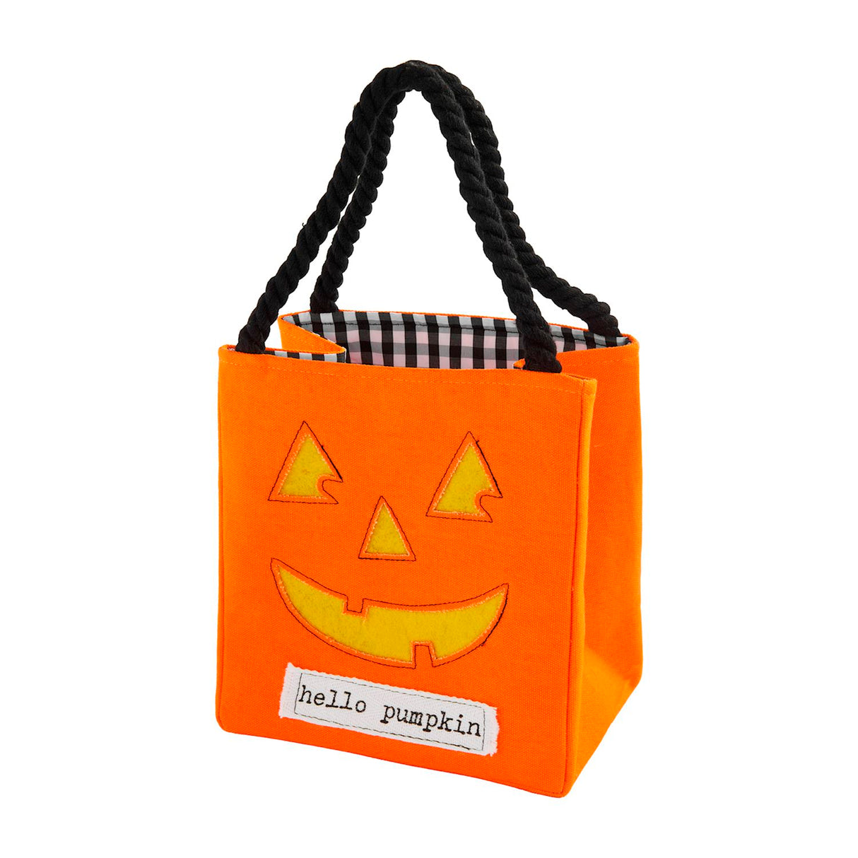 orange jack o'lantern trick or treat candy bag