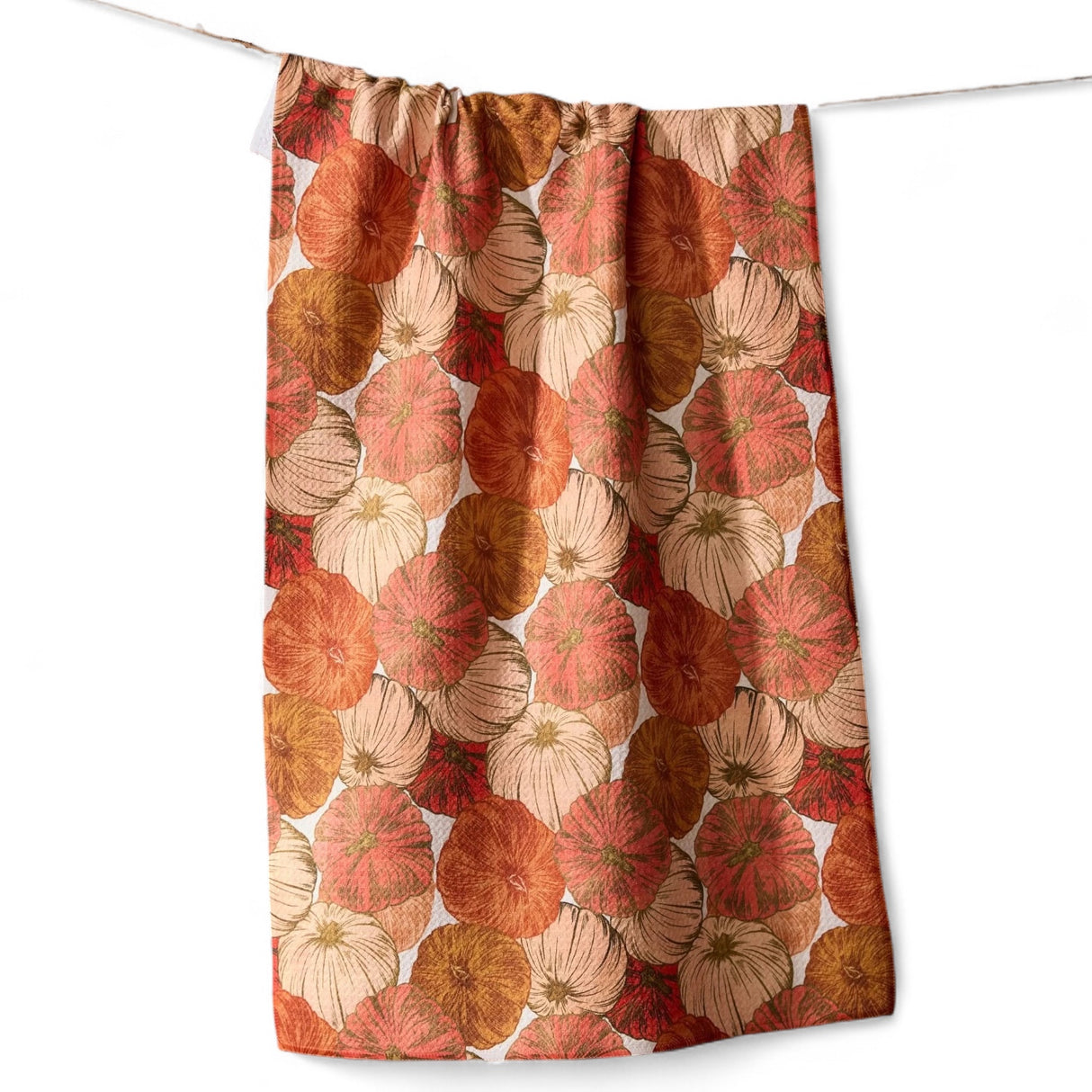 Pumpkin Tendril Geometry Tea Towel