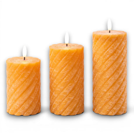  range twist LED real wax pillar candle