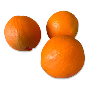 Orange coin purse with zipper closure, 5 inch round fruit shaped pouch