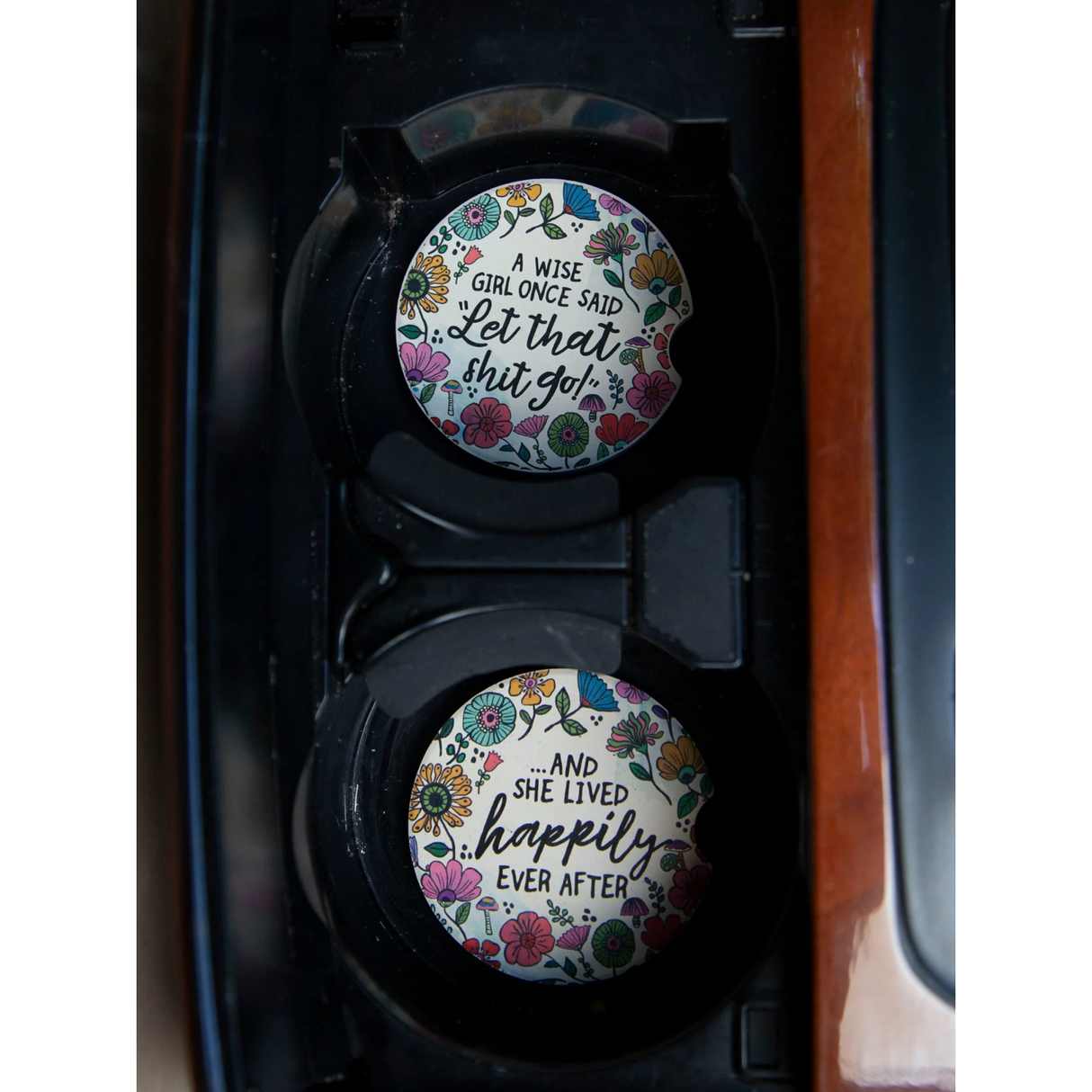 Vibrant Floral Car Coaster Sets