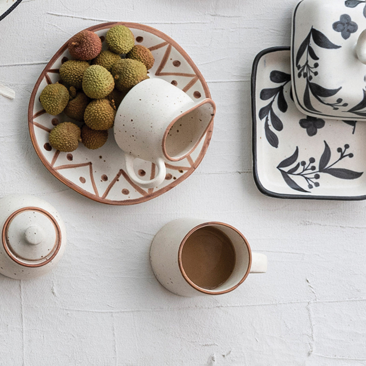 Cream Color Speckled Stoneware Mug