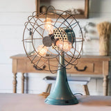 Vintage-Inspired Tri-Bulb Metal Fan Lamp