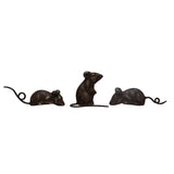 Distressed Rustic Cast Iron Metal Mice