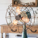 Vintage-Inspired Tri-Bulb Metal Fan Lamp