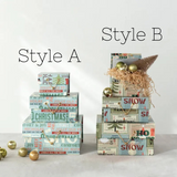 Recycled Paper Gift Boxes with Holiday Greetings