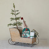 Bamboo Sleigh with gift boxes and Christmas tree