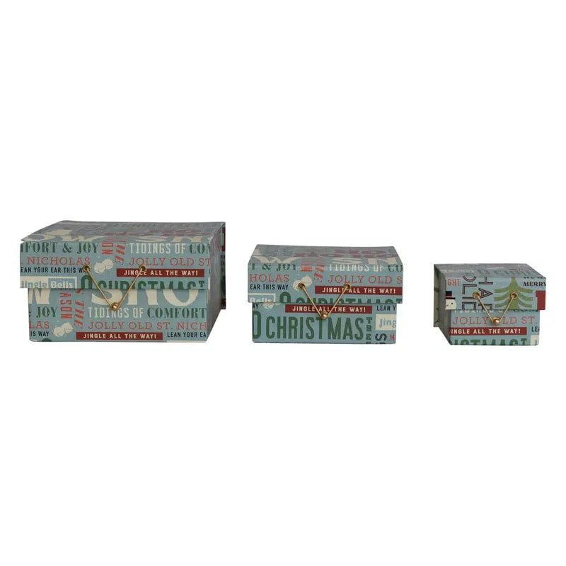 Recycled Paper Gift Boxes with Holiday Greetings