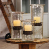 Glass Candle Cylinder with Rustic Insert