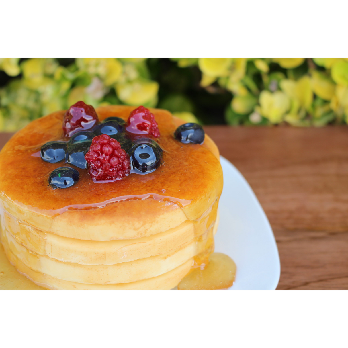 Fake Plate of Mini Pancakes Topped with Fruit