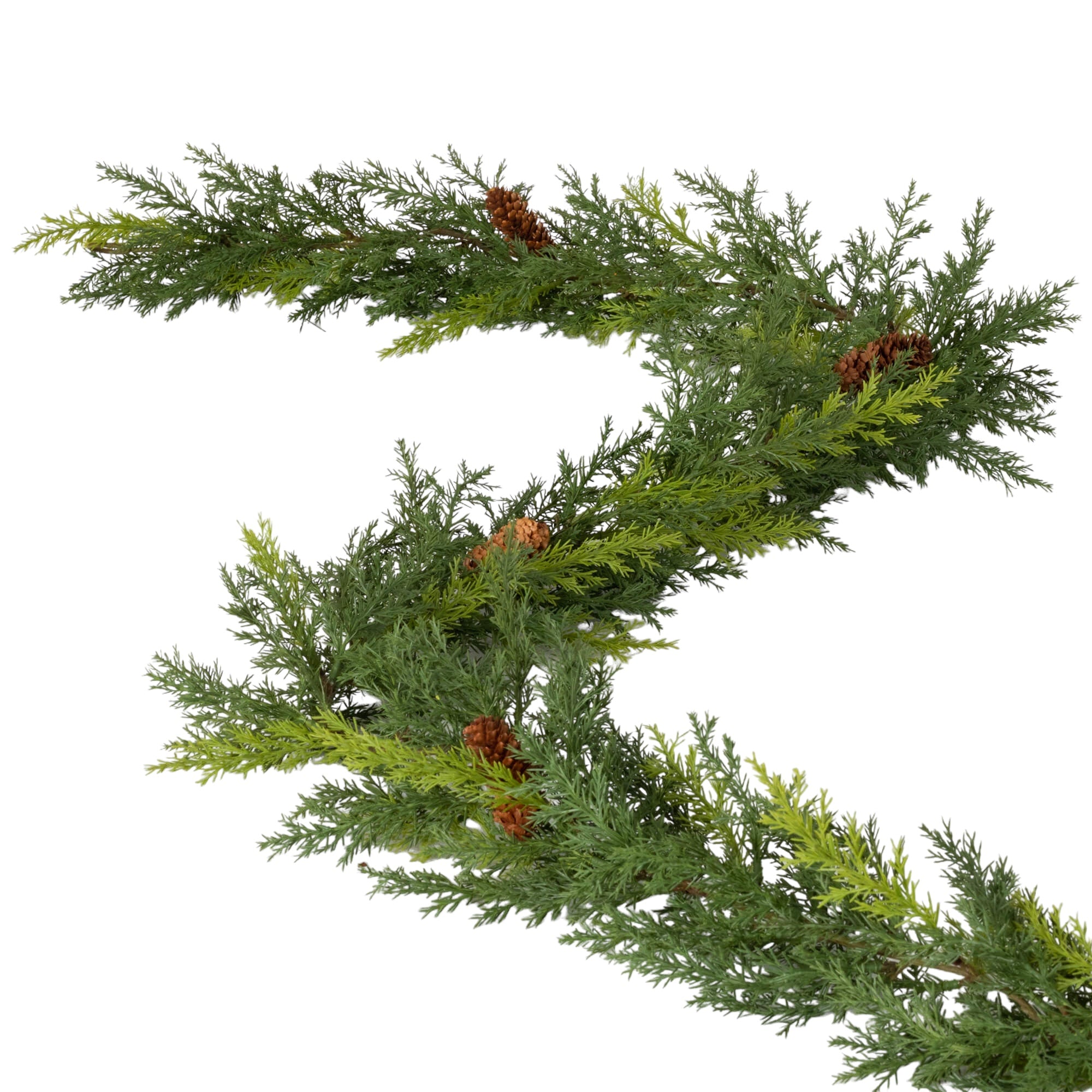 Green Arborvitae Garland with Pinecones