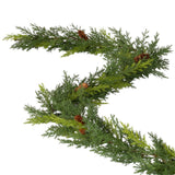 Green Arborvitae Garland with Pinecones