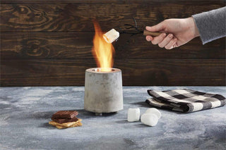 Concrete Fire Pit with Marshmallow Roasting Set