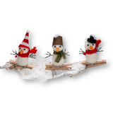 Felt Snowmen Critters on Clips