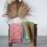 Woven Acrylic Throw Blanket with Fringe