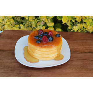 Fake Plate of Mini Pancakes Topped with Fruit