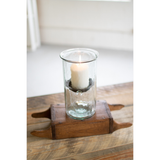 Glass Candle Cylinder with Rustic Insert