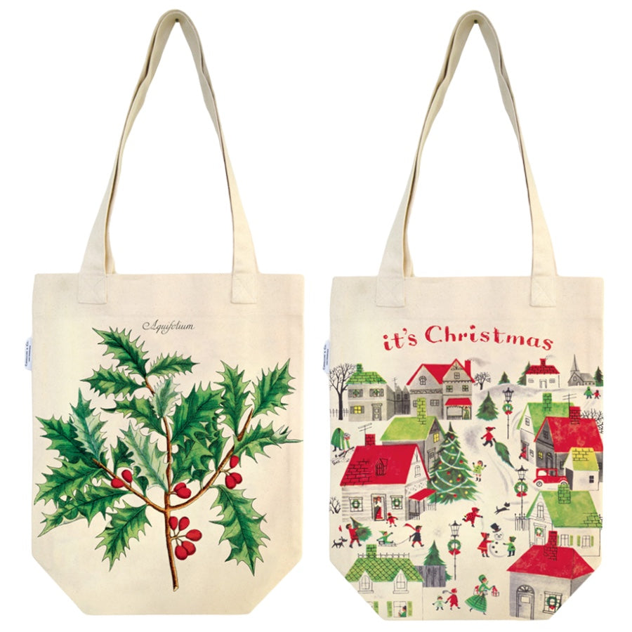 Vintage-Inspired Christmas Tote Bags