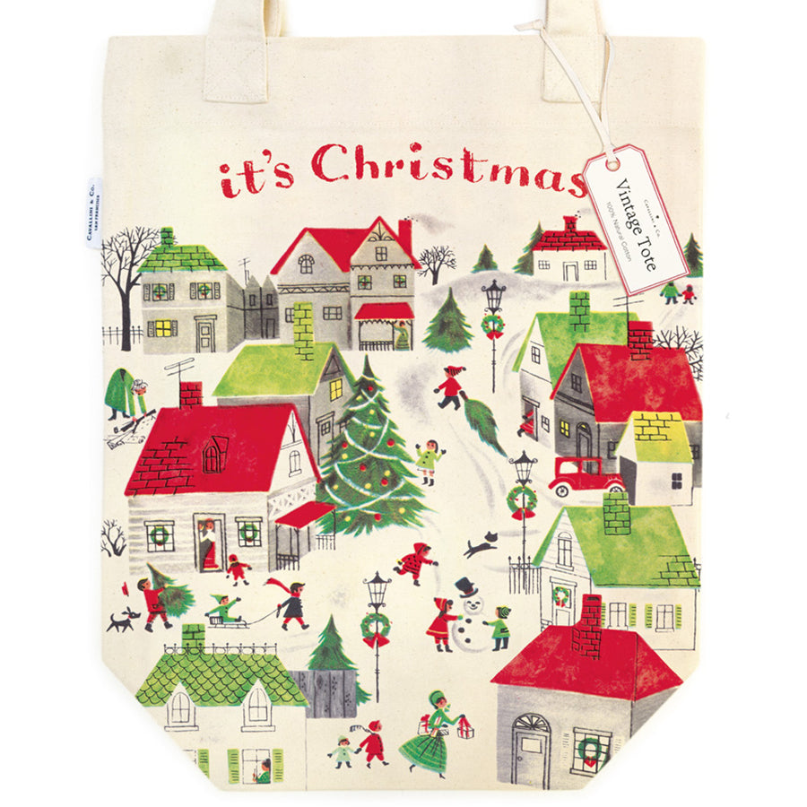 Vintage-Inspired Christmas Tote Bags