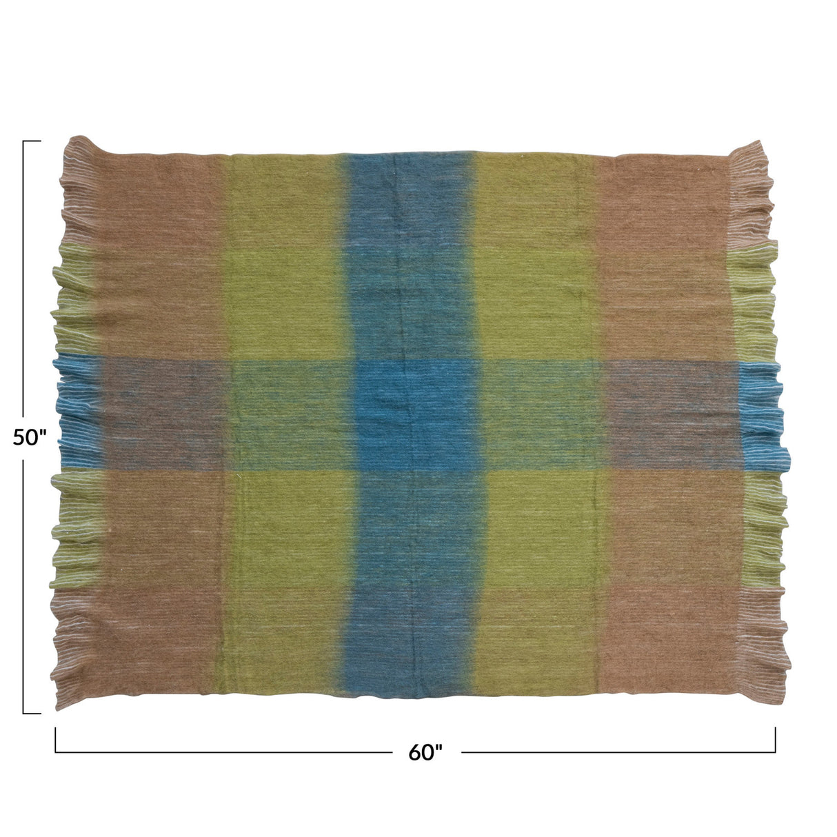 Woven Acrylic Throw Blanket with Fringe