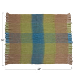 Woven Acrylic Throw Blanket with Fringe