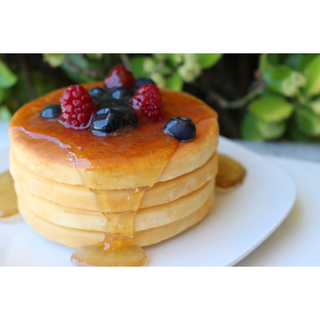Fake Plate of Mini Pancakes Topped with Fruit
