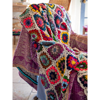 Granny Square Crochet Throw Blanket