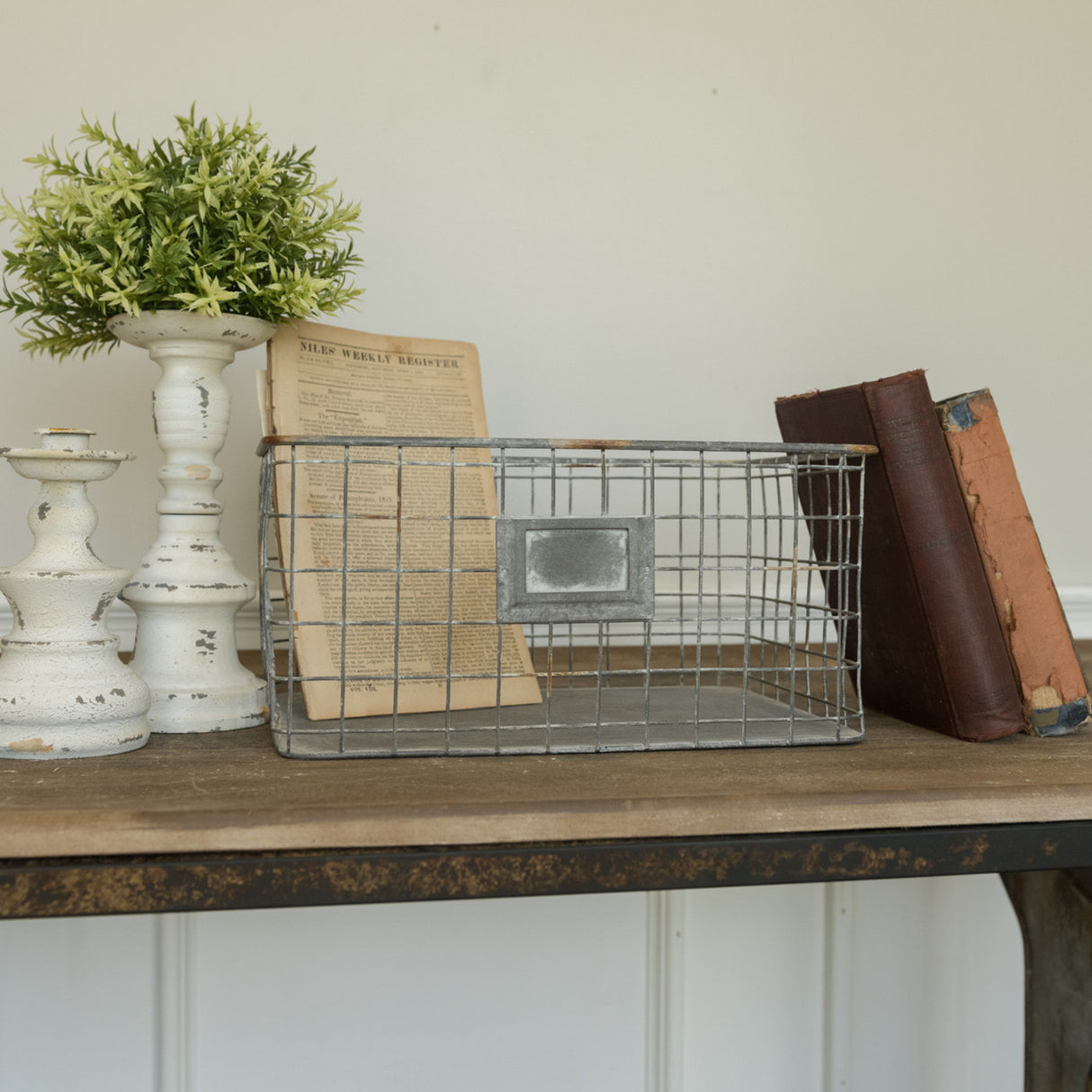 Grey Metal Wire Baskets