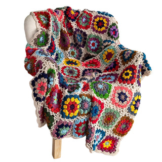 Granny Square Crochet Throw Blanket