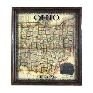Vintage Ohio Map – Circa 1854