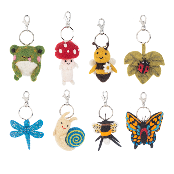 Handmade Felt Insect Keychains