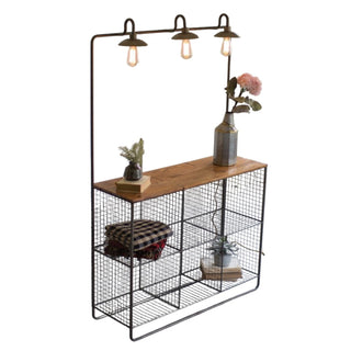 Light Display Shelf with Wire Cubbies