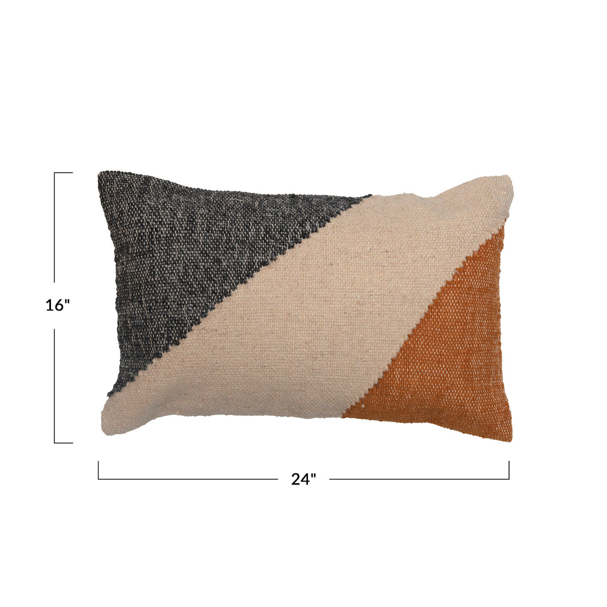 Woven Cotton Blend Lumbar Pillow