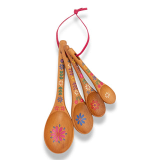 Folk Flower Wooden Measuring Spoon Set