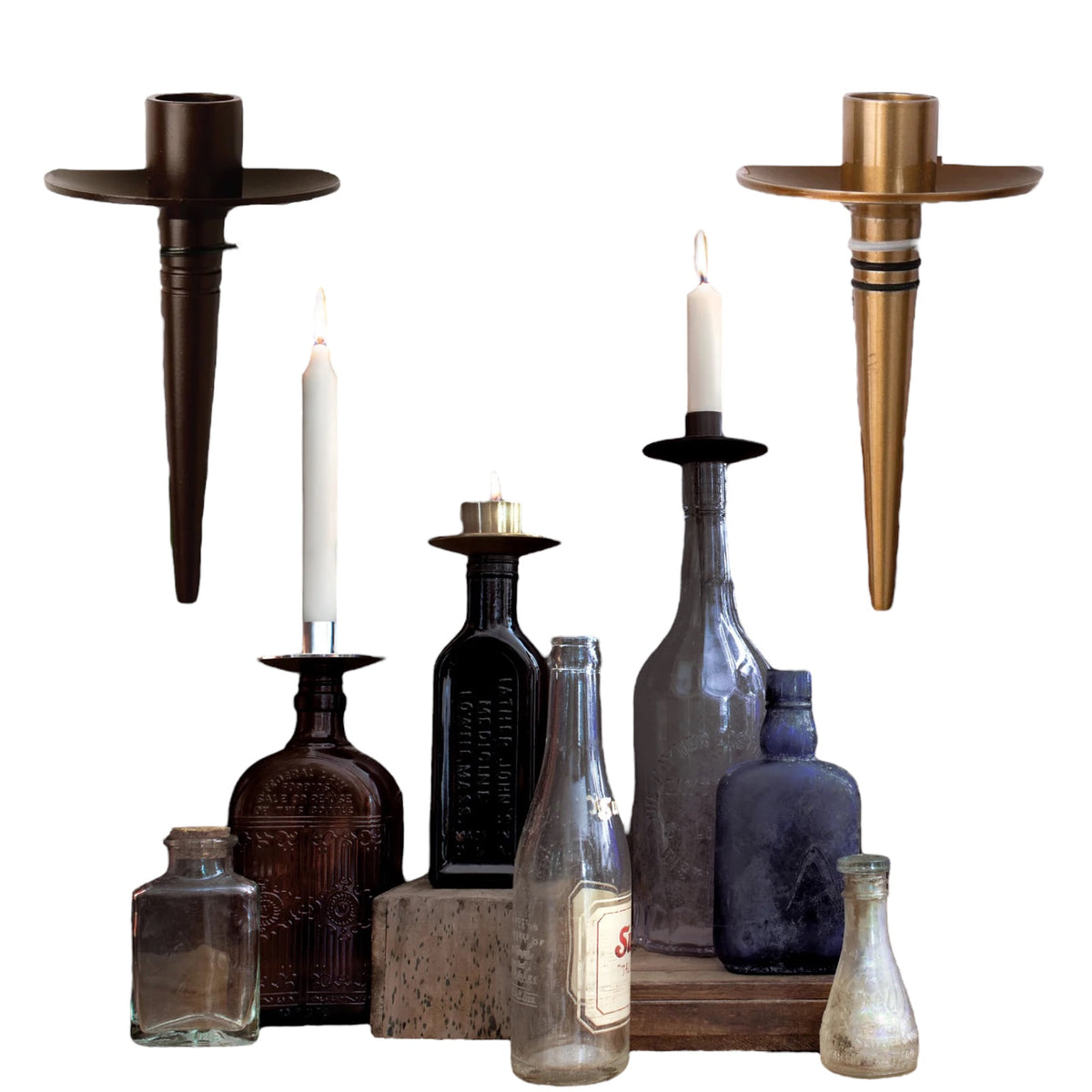 Bottelabra Taper Candle Holder – Rust & Cinder