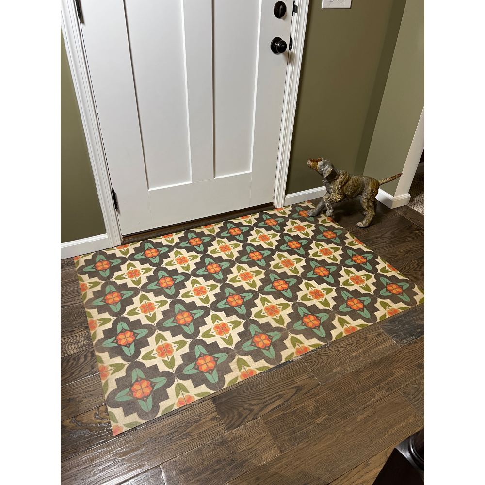 Pattern 33 Annas Garden Vinyl Rug - Thumbnail 4