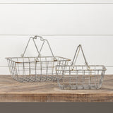 Metal Open Wire Baskets with Handles