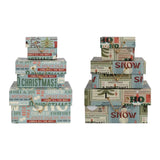 Recycled Paper Gift Boxes with Holiday Greetings